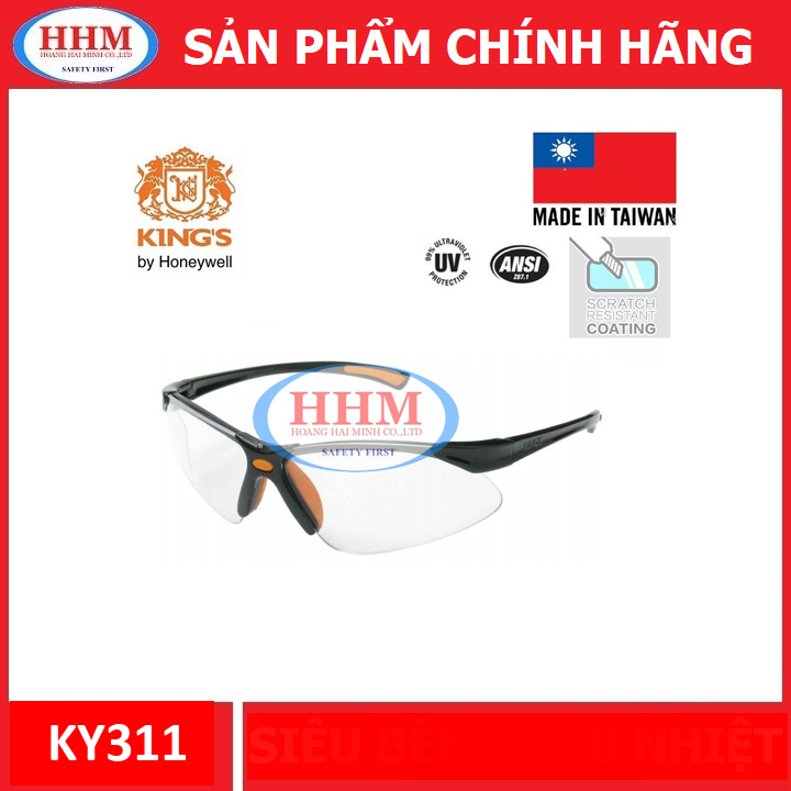 Kính bảo hộ king’s ky311 màu trắng