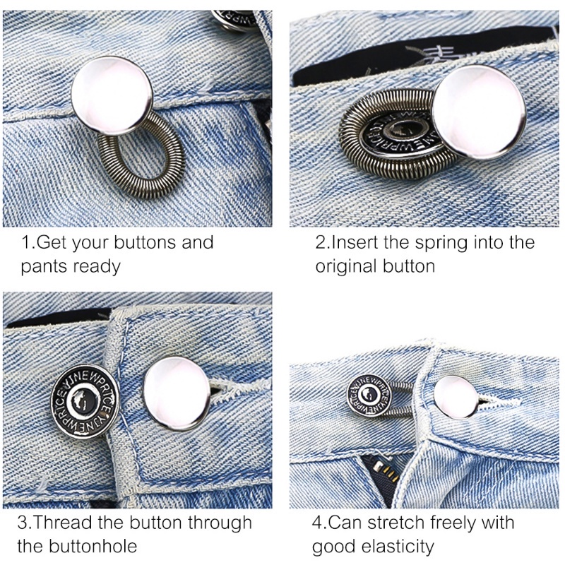 10 cái nút kim loại ma thuật mở rộng cho quần jeans