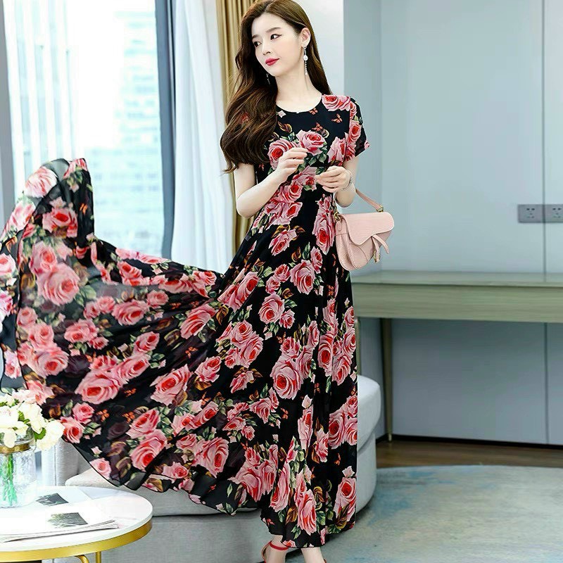 Đầm maxi hoa dáng dài tiểu thư xinh đẹp