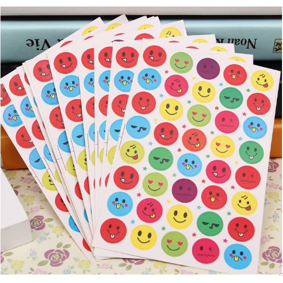 Sticker nhãn dán dễ thương icon mặt cười cute set 5
