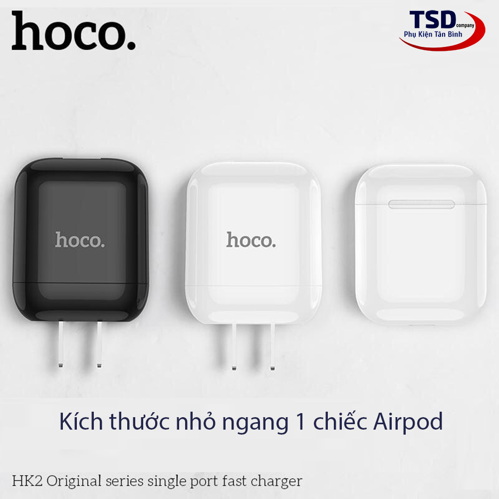 Củ Sạc Hoco HK2 Chính Hãng 3.4A Chân Sạc Dẹt Tiêu Chuẩn