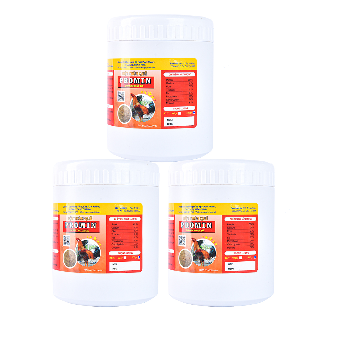 Bột trùn quế promin cho gà đá hộp 500gr
