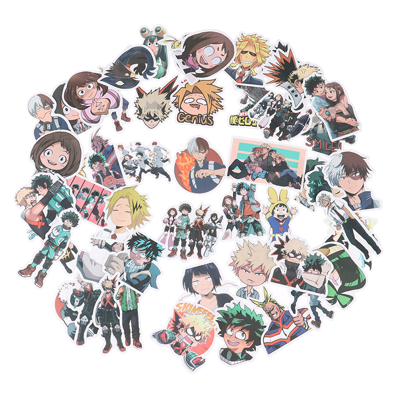 50Pcs My Hero Academia Japan Anime Stickers For DIY Skateboard Guitar Laptop. 