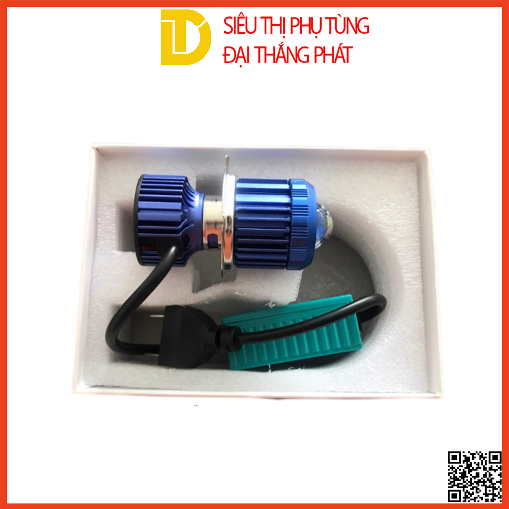 Đèn pha Led BMA bi cầu V1/V4 siêu sáng có quạt tản nhiệt, tản nhiệt đuôi công 2 chế độ pha trắng , cos vàng
