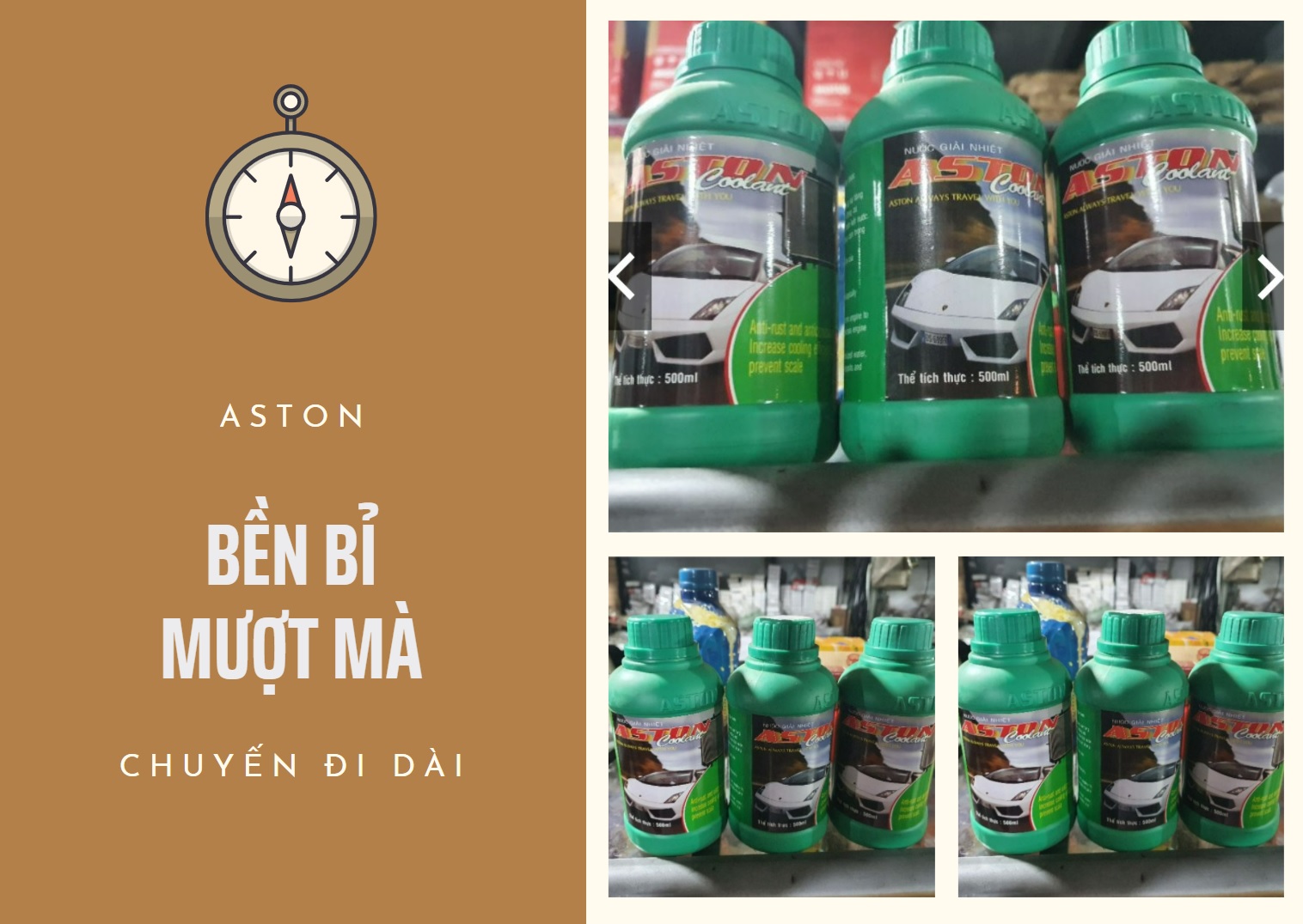 [HCM]Nước làm mát động cơ Aston 500ml xanh