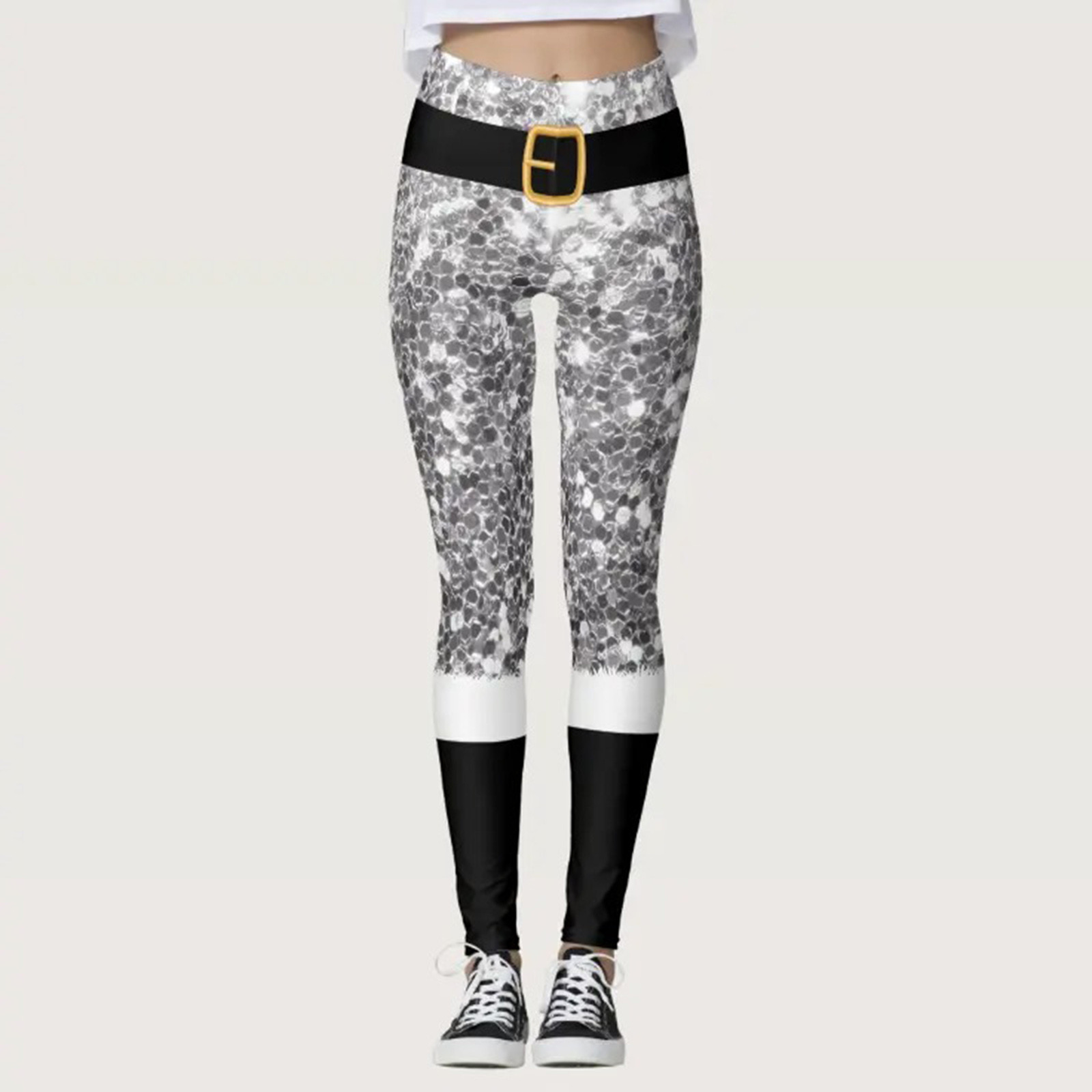 Women's Christmas Printed Yoga Pants for Running and Pilates, Snowman and  Santa Party Leggings in Plus Size