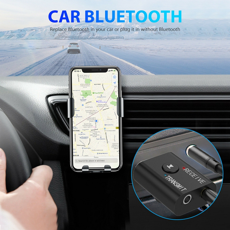 2-In-1 USB Bluetooth Audio Transmitter Receiver Adapter HiFi Wireless Audio Adapter with 3.5mm AUX Cable for TV PC Car