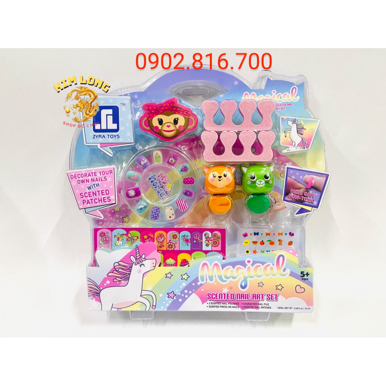 Vỉ đồ chơi trang điểm thật và sơn móng tay thật cho bé hình Elsa 1368-888 và hình ngựa Pony