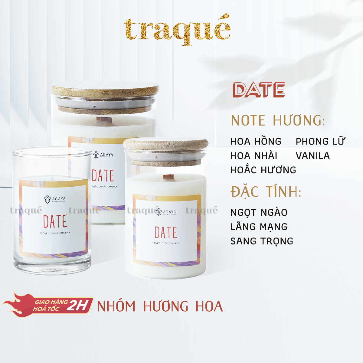 Nến thơm Agaya/Candle Cup - Hương Hoa DATE