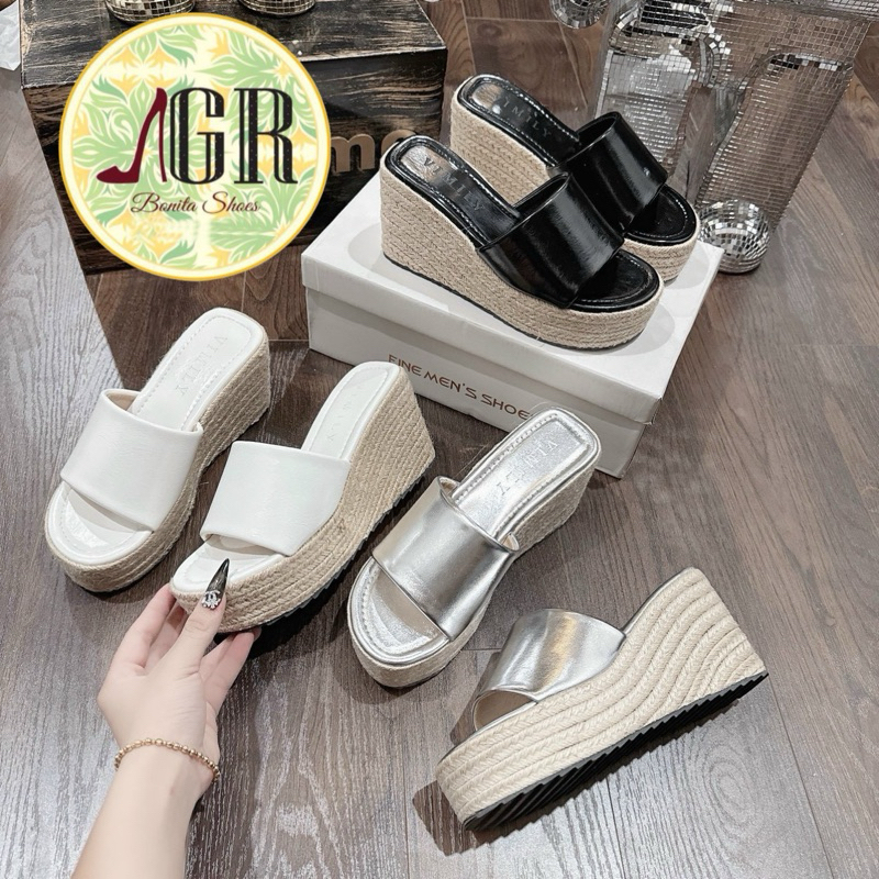 Dép xuồng Cối Bản Da mềm si mỡ cao 9 cm