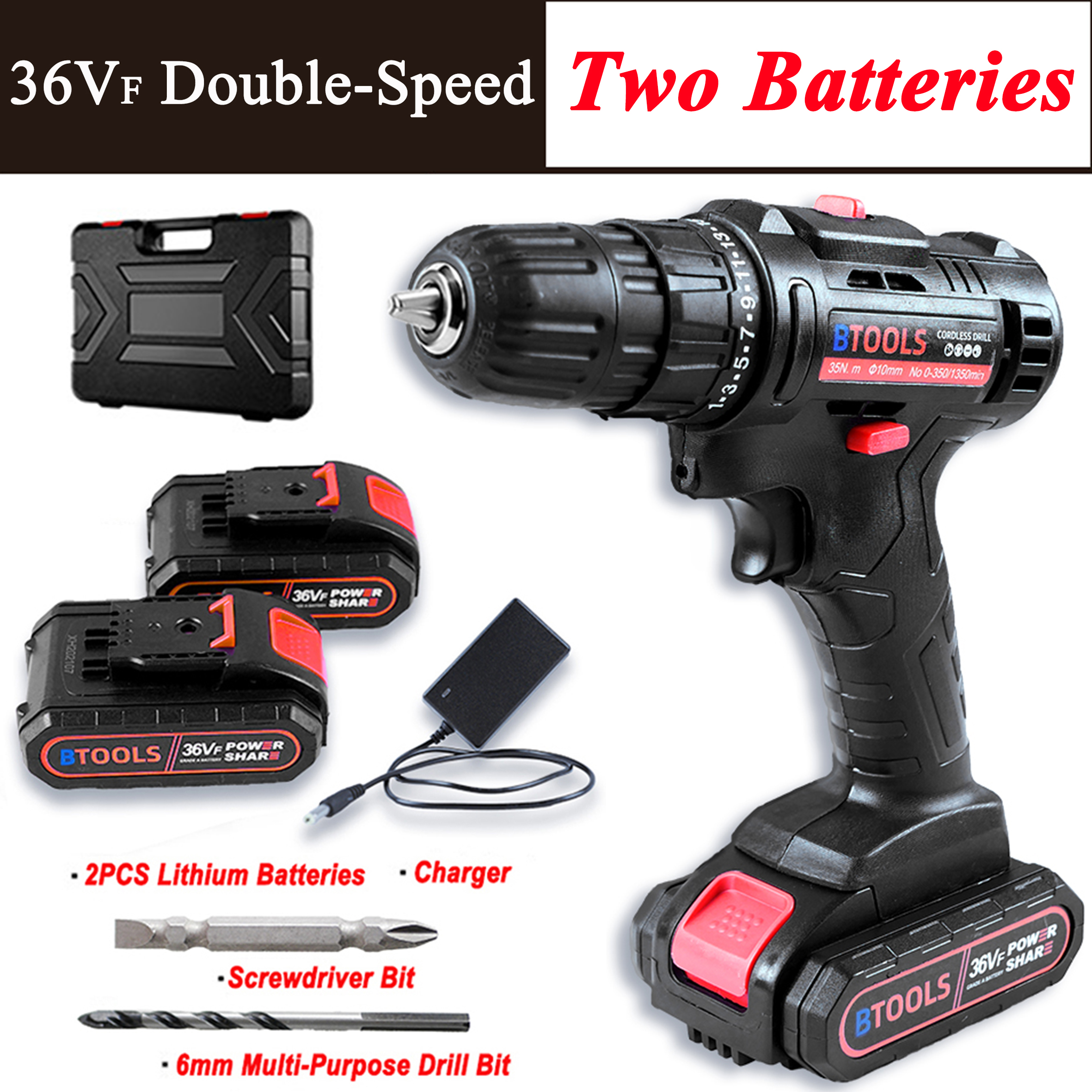36V Drill Tools Set With 2 Batteries Power Tools On Sale Original