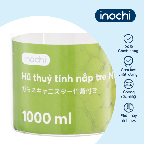 Hũ thuỷ tinh nắp tre Nikko 1000ml