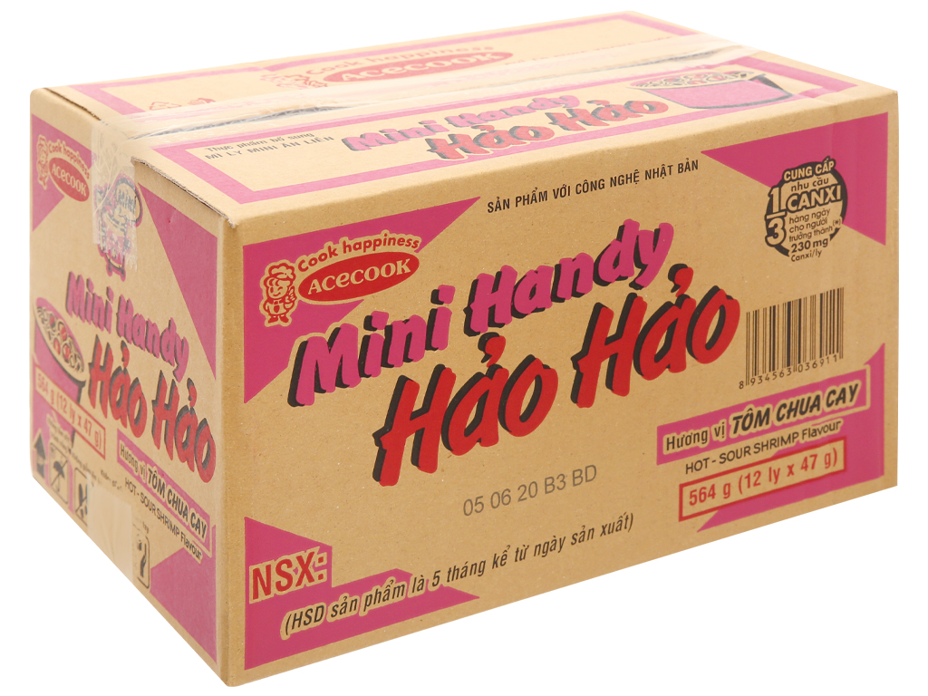 Mì Ly Hảo Hảo Handy Mini vị Tôm Chua Cay 47 gram