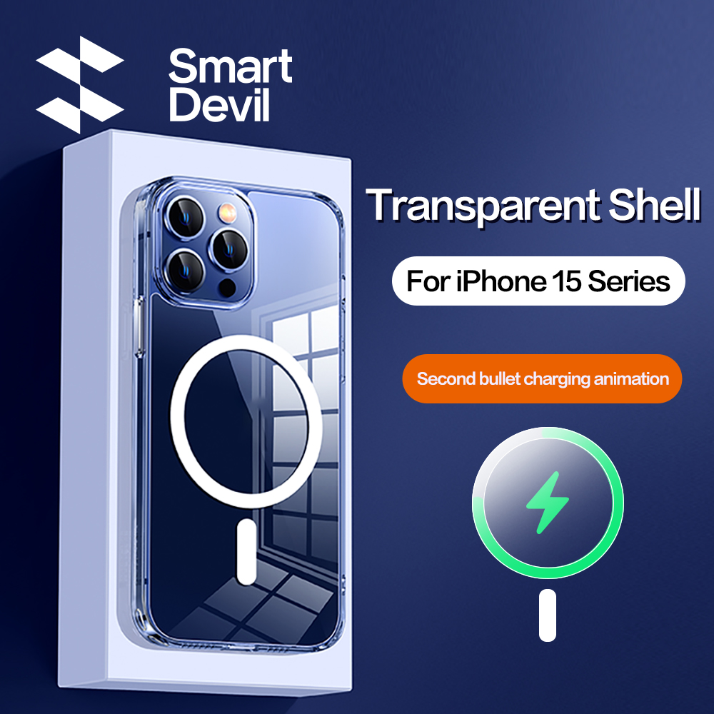 Smartdevil Ốp điện thoại cho Iphone 15 Pro Max trường hợp iPhone 15 Pro trường hợp iPhone 15 trường hợp iPhone 15 cộng với chống thả Trong Suốt TPU Bìa hỗ trợ sạc không dây