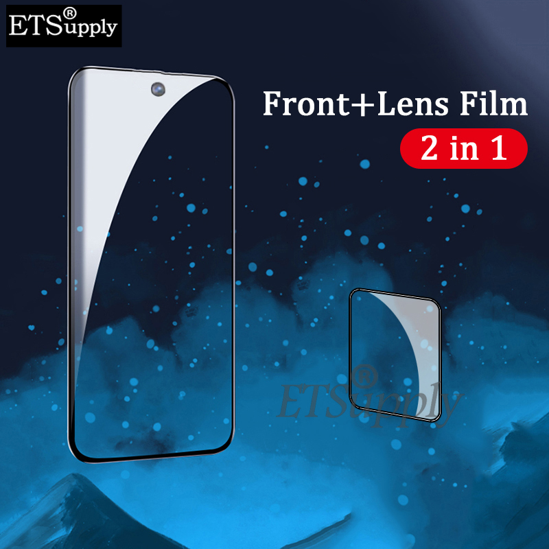2 Pcs CMF Phone 1 Screen Protector Tempered Glass Film + Lens Camera Protector Film for CMF Phone 1.