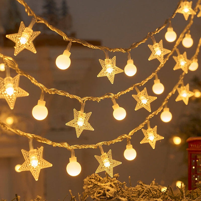 Christmas Snowflake LED String Lights Merry Christmas Ornaments Christmas Tree Fairy Lights String Pendant 2024 Christmas and New Year Gifts