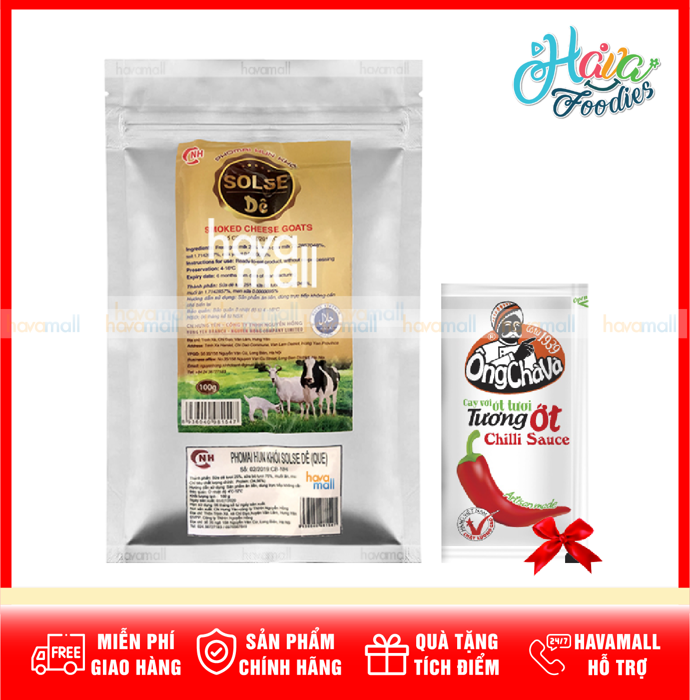 [HOÀN TIỀN MAX 10%][TẶNG TƯƠNG ỚT] Phô Mai Hun Khói Sữa Dê Que 100gr