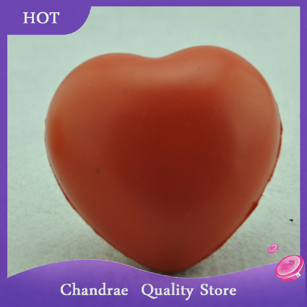 [Chandrae] Heart Shaped Exercise Stress Relief Squeeze Elastic Rubber Soft Foam Ball