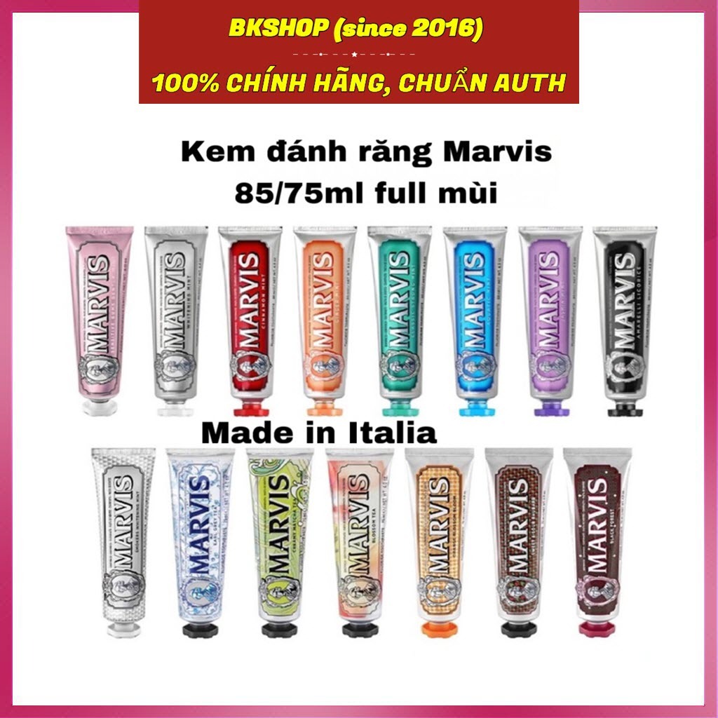 [Hàng Ý] Kem đánh răng Marvis Toothpaste đầy đủ mùi hương 85ml