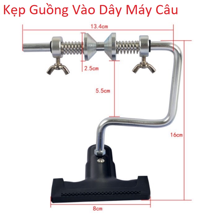 Kẹp guồng vào dây máy câu