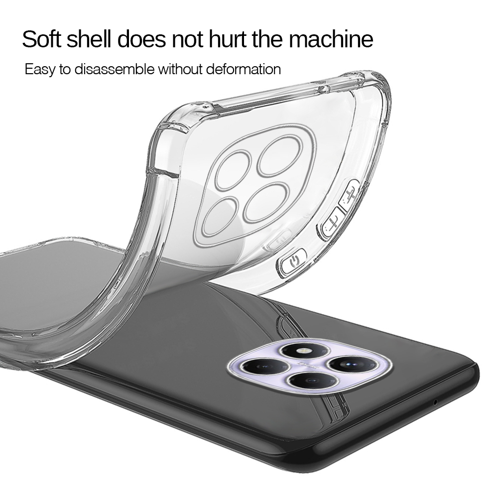 Relaxtoo For Xiaomi Redmi Note 14 Pro 4G 5G / Note 14 Pro Plus 5G Transparent Silicone Back Cover Airbag Anti Fall For Note14 Pro Note 14Pro Note14Pro Note 14 Pro+ Note14 Pro+ 14ProPlus 14Pro+ TPU Soft Case All-Inclusive Protection Shell Drop Resistant. 