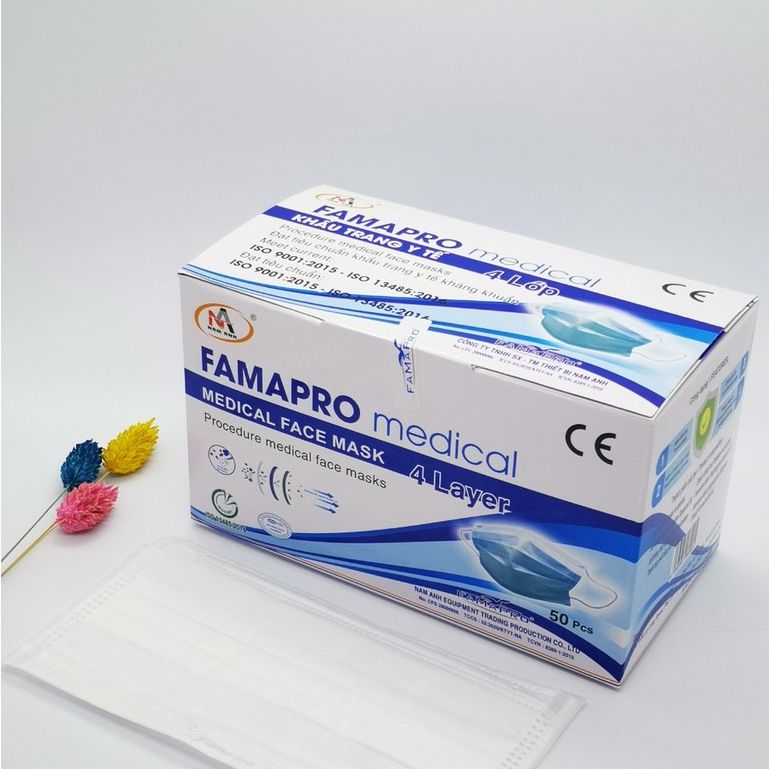 [HCM][GIÁ TẠI XƯỞNG] Khẩu trang y tế 4 lớp Famapro hộp 50 cái màu xanh / màu xám / màu trắng/màu đen vào phần tùy chọn để chọn màu.