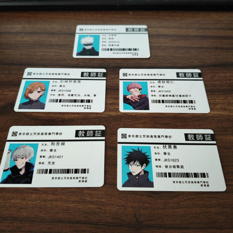 Japanese Anime Figures Student ID Card Animation YUJI Megumi Gojo Yuta PVC School Name Cards For Fans Cosplay. 
