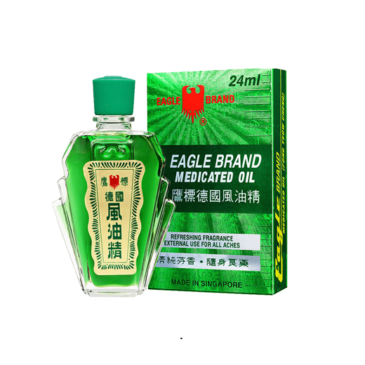 Dầu gió Con Ó Singapore Eagle Brand 3ml, 12ml & 24ml