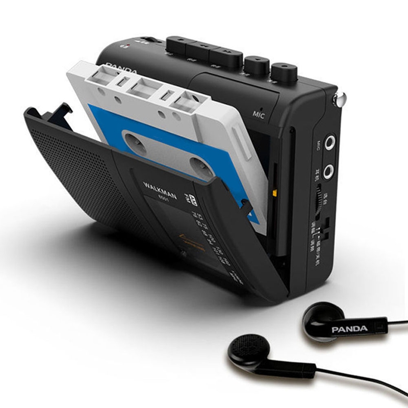Panda 6501 Portable Tape AM/FM Radio Retro Cassette Music Player Walkman Tape Recorders with Loudspeaker 3.5mm Headphone Play