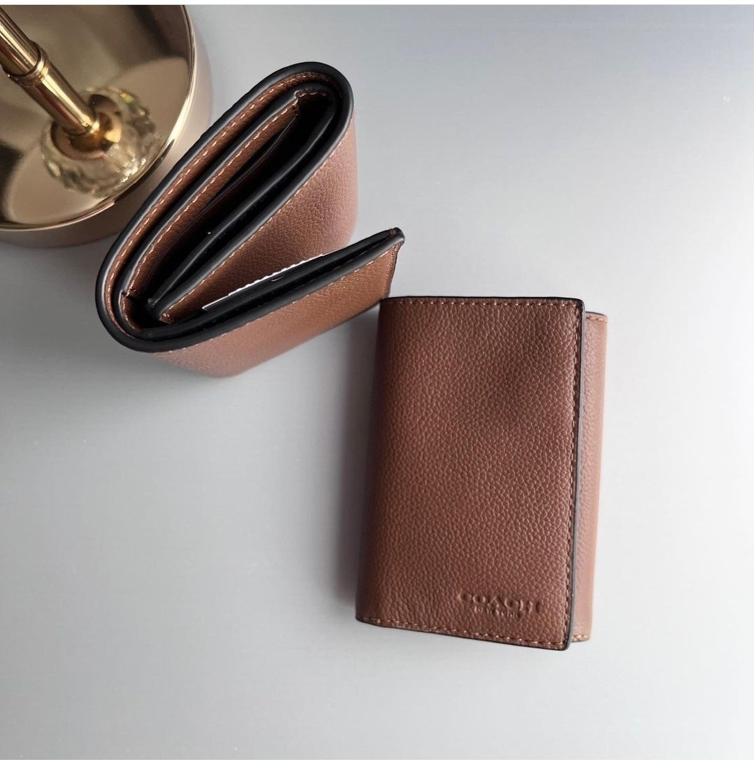 Guaranteed Original Coach F23845 Trifold Wallet Saddle Lazada PH