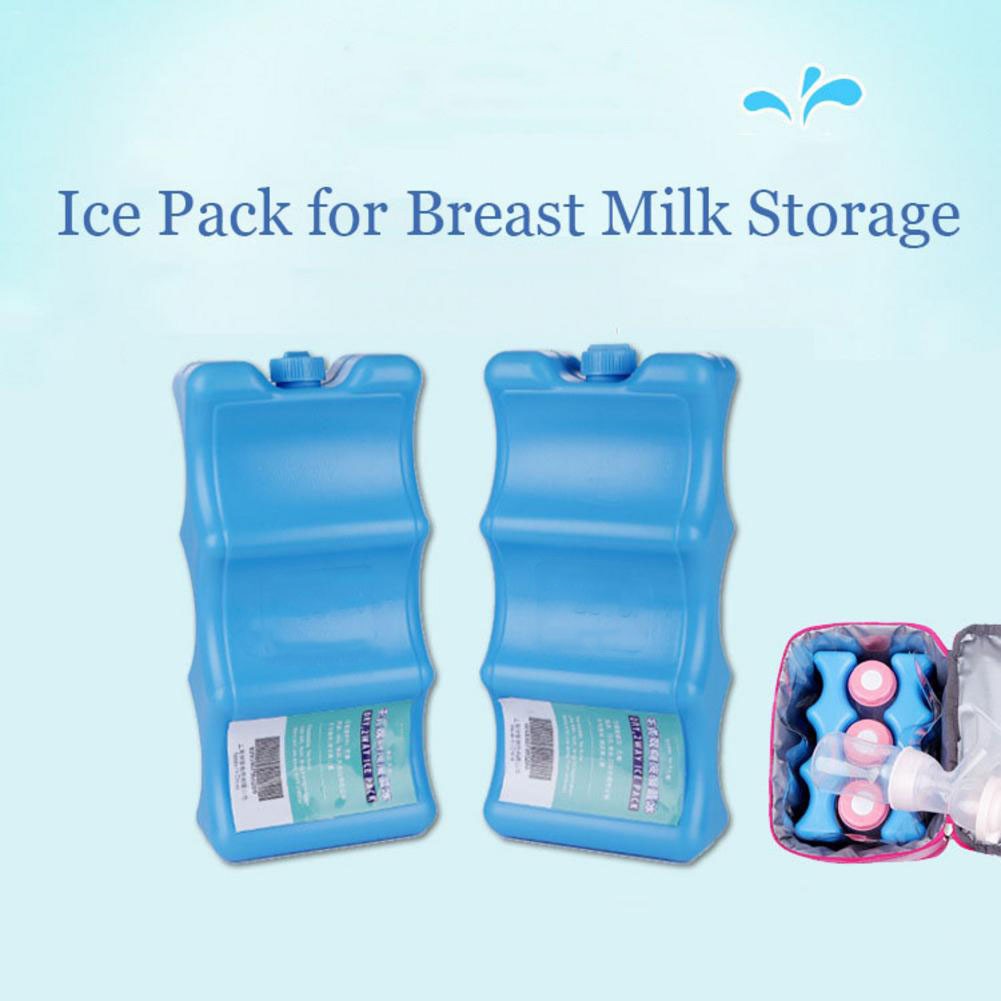 2Pcs 600ML Reusable Ice Packs Breastmilk Storage Baby Care Cooler Bag