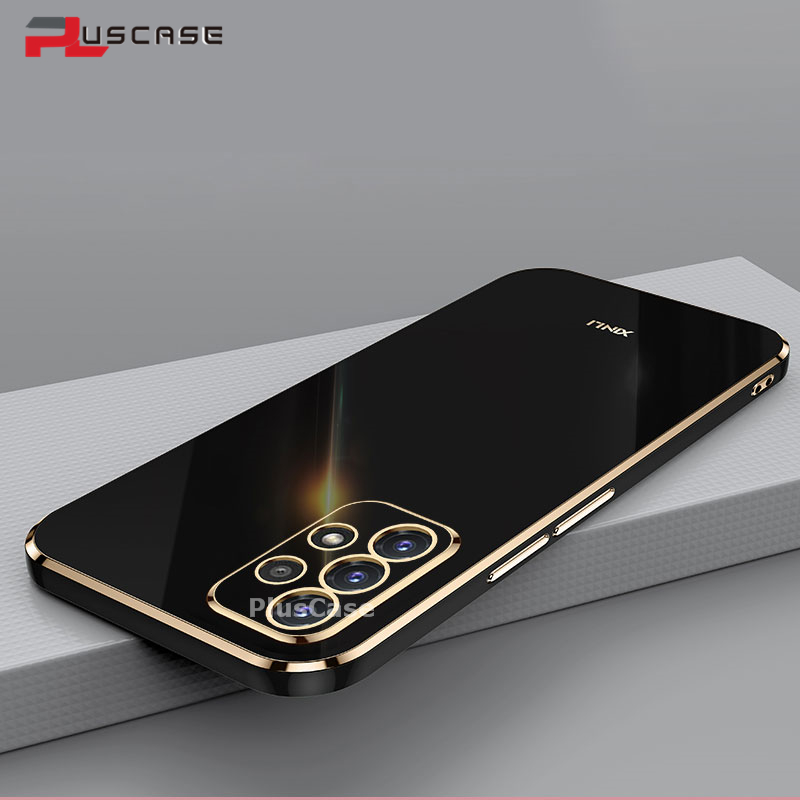 PlusCase for Samsung Galaxy A53 5G 6D Plating Soft Case Lens Protector Square Frame Silicone Glossy Shockproof Phone Back Cover