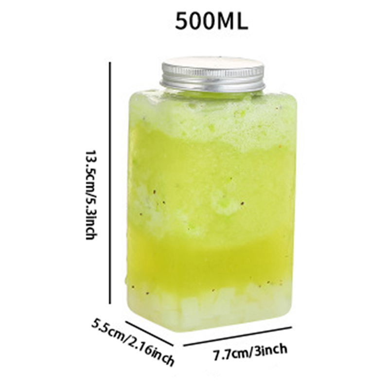 🔥 500ml trà sữa trái cây cốc nước giải khát Chai Sữa chua dùng một lần cấp thực phẩm nhựa chai sữa trà cửa hàng nước trái cây chai bên