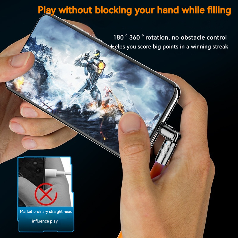 540 ° Rotating Fast Charging Data Cable 100W Hand Game Machine Guest Charging Cable for Huawei 88W6A Super Fast Charging
