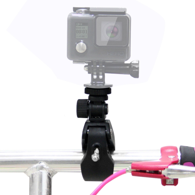 Puluz motorcycle bicycle handlebar holder with tripod mount & screw for gopro hero11 black / hero10 black /9 black /8 black /7 /6 /5 /5 session /4 session /4 /3+ /3 /2 /1, dji osmo action and other action cameras