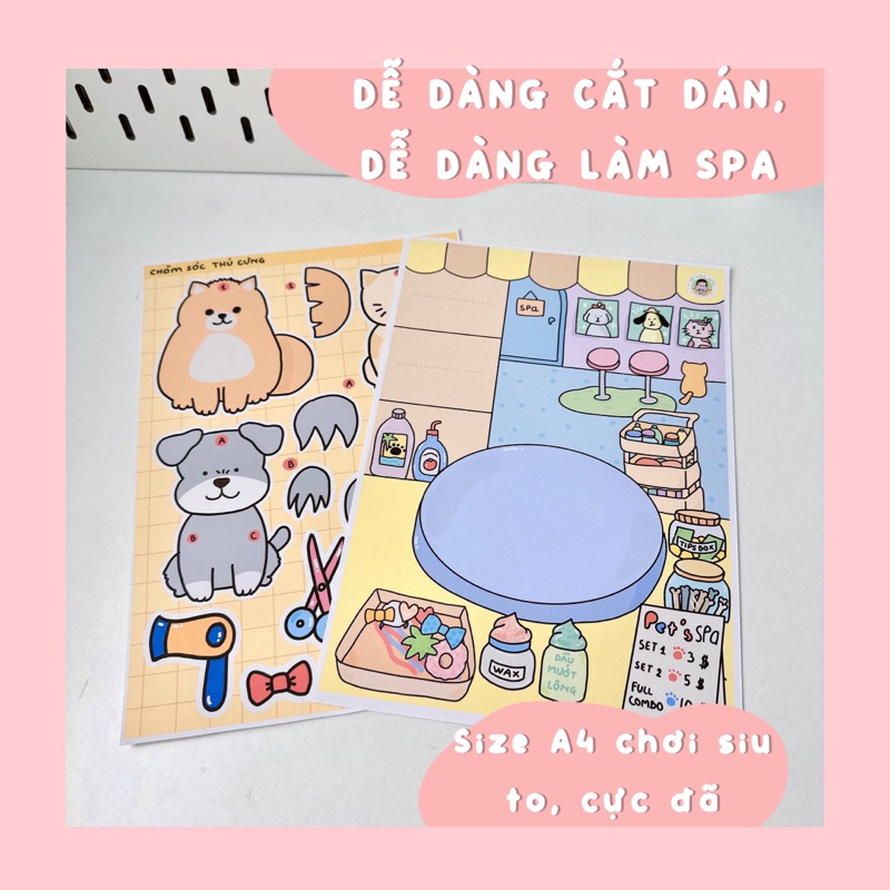 COMBO 2 BỘ TRANH ĐỒ CHƠI GIẤY CÔ TIÊN XANH