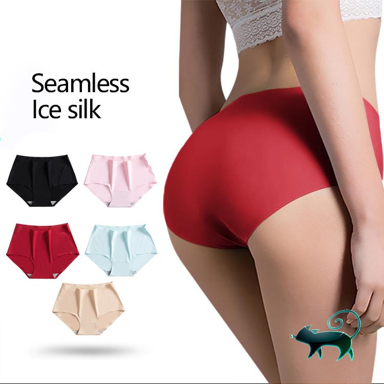 Sexy V Waist Briefs for Women Ice Silk No Trace Underwear Female