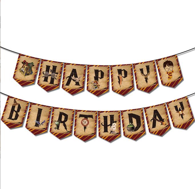 Harry Potter happy birthday banner Magical Wizard Birthday Party ...