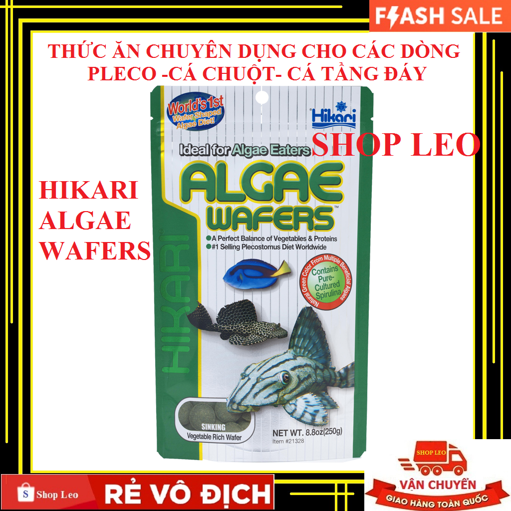 [Hoàn Tiền 10%]Thức ăn Pleco Hikari - Thức ăn chuyên dụng cho cá tầng đáy - Pleco - Cá săn mồi - Cám Hikari - cám Nhật - shopleo