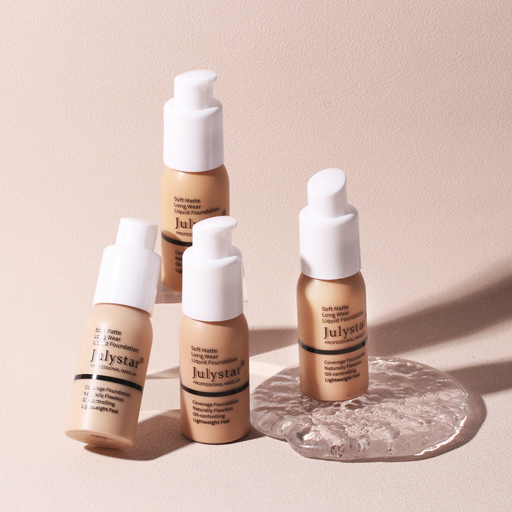Julystar 10 Colours Matte Moisturising Finishing Foundation Waterproof Long Lasting No Makeup Removal Face Concealer Powder. 