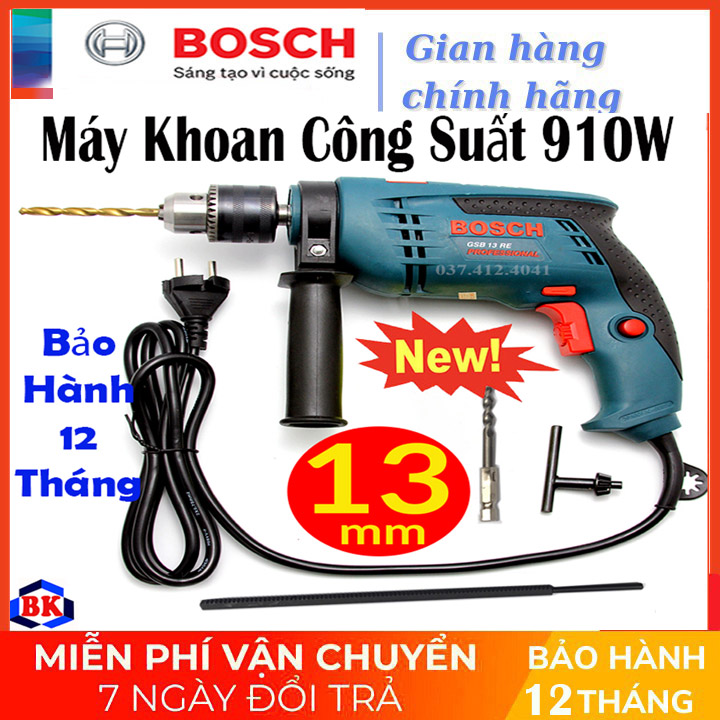 Bộ máy khoan boschh 13 re công suất 910w - máy khoan đầu búa - máy khoan bê tông - máy khoan cầm tay. bảo hành 12 tháng 1 đổi 1 fc kun