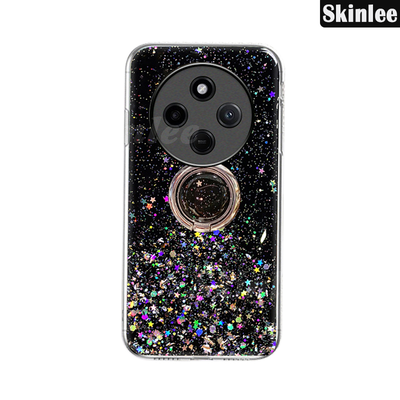 Phone case For MI Xiaomi Poco C75 Back cover Glitter Starry Sky Bling Ring Lanyard Shiny Transparent Holder Stand Girls Soft Cover For MI Xiaomi Poco C75 Cover cases. 
