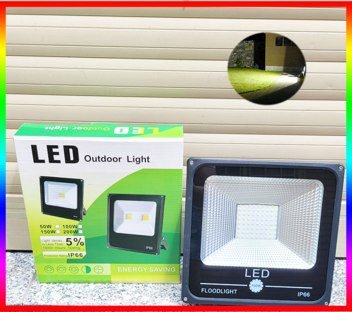 Đèn pha 100w ip66 mặt kính mẫu mới