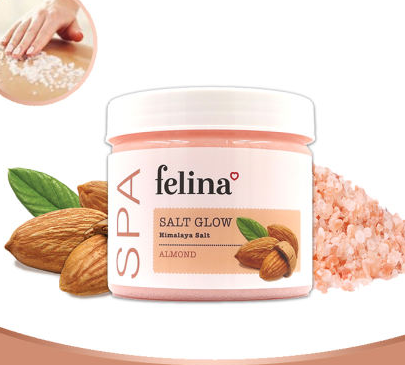 muối tắm,Tẩy tế bào chết Felina 500g - Muối hồng Himalaya