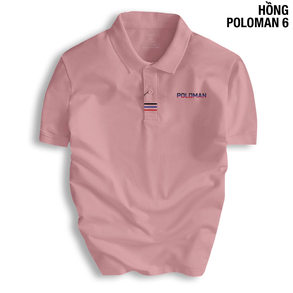 Áo thun POLOMAN 6 nam cổ bẻ BASIC CVC vải cá sấu co dãn thanh lịch.
