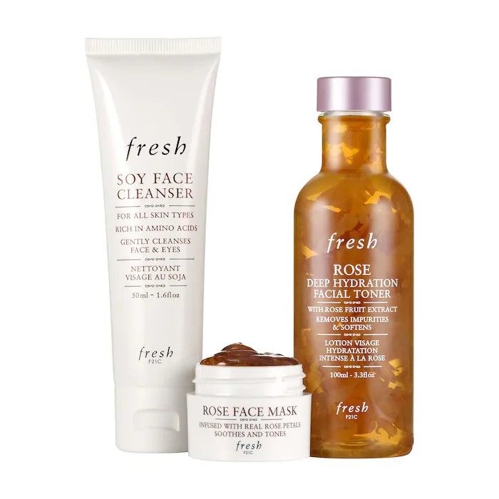 Bộ dưỡng da Fresh Rose Deep Hydration Skincare Set