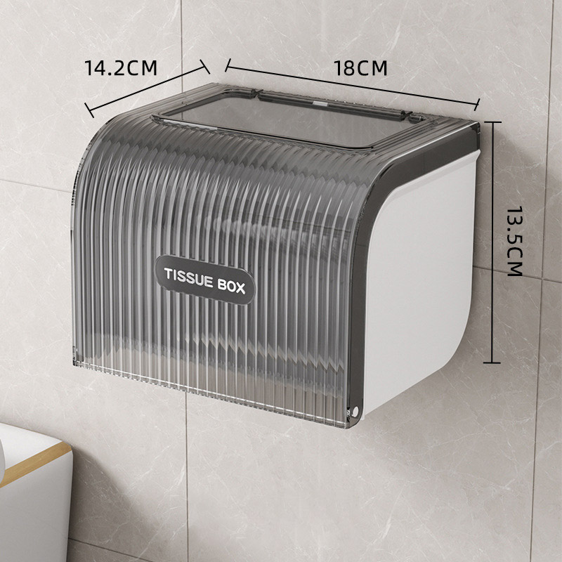 Paper towel box, toilet paper box, toilet paper towel box, suction box, toilet paper storage rack, roll paper waterproof wall hanging type, no punching