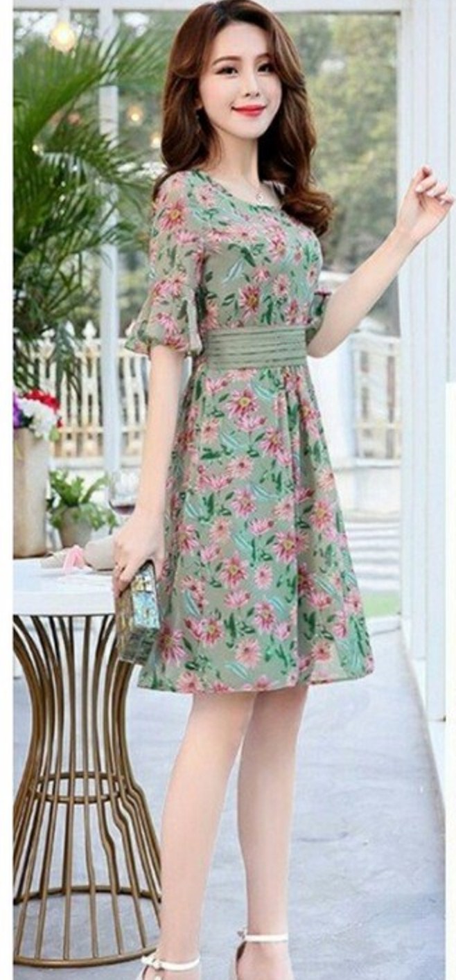 [HCM]  ĐẦM XÒE HOA ĐƠN GIẢNTHANH LỊCH BEYEU1688 - BY4336B