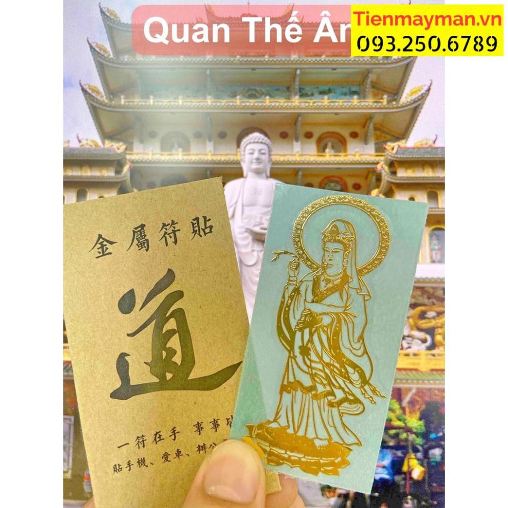 Linh phù hình quan thế âm bồ tát - lá bồ đề tâm phật bình an
