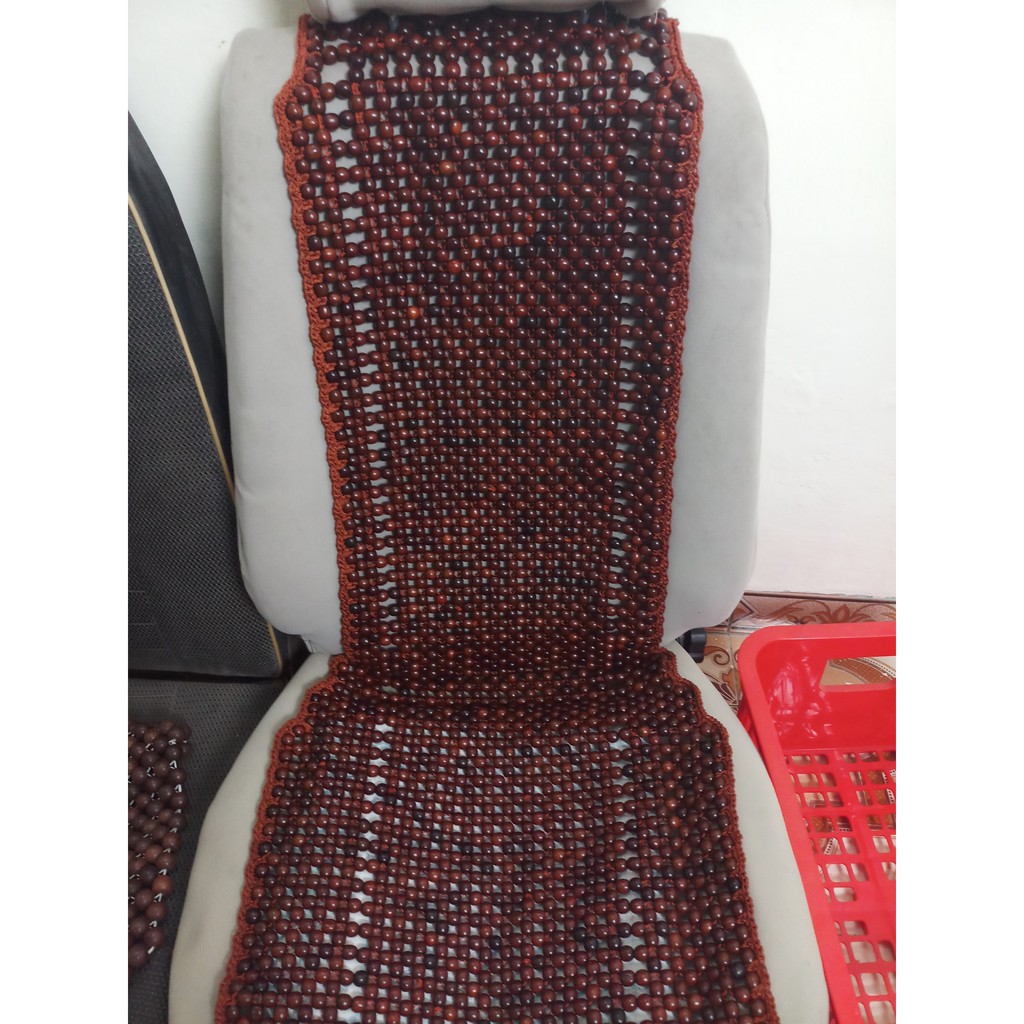 Lót ghế gỗ ô tô hạt gỗ Hương Nâu cao cấp có đan viền